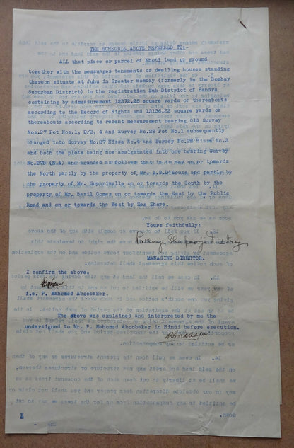 India 1956 Cocoanut Plucking Rights Agreement signed Pallonji Shapooji Mistry