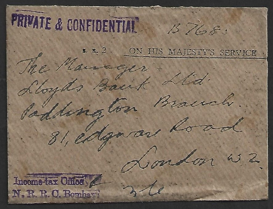 AOP India KGVI OHMS 1946 cover to London, UK
