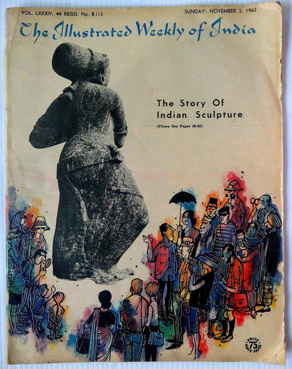 Illustrated Weekly of India 3 Nov 1963 issue MARIO MIRANDA cover frayed edges