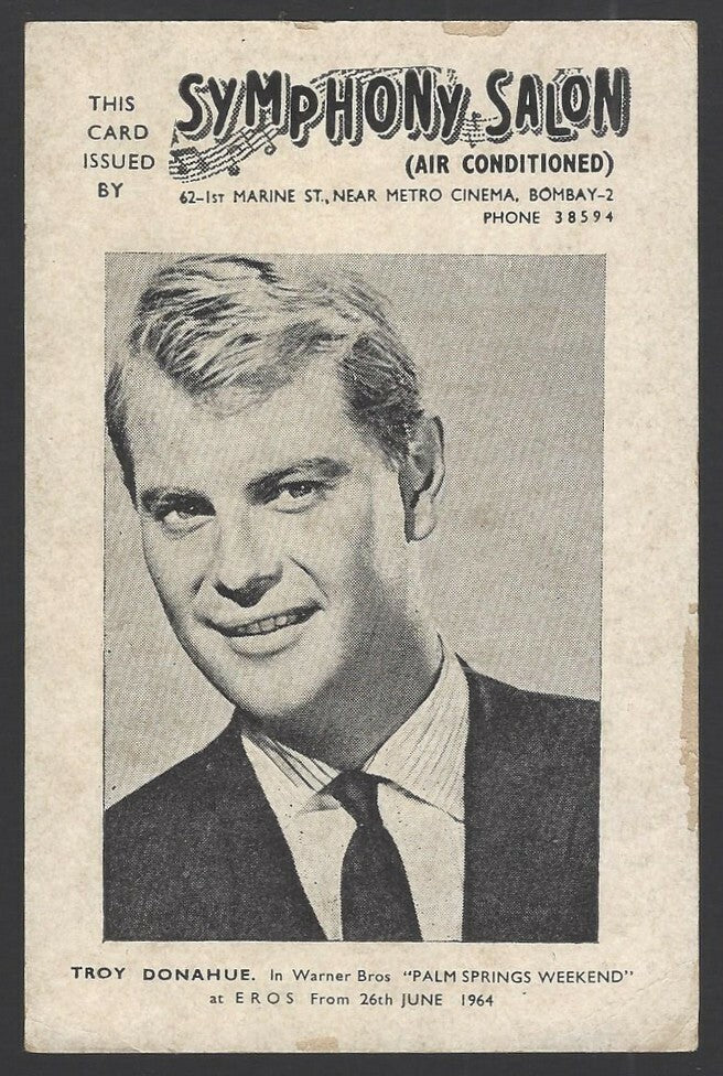 India 1964 publicity card for PALM SPRINGS WEEKEND