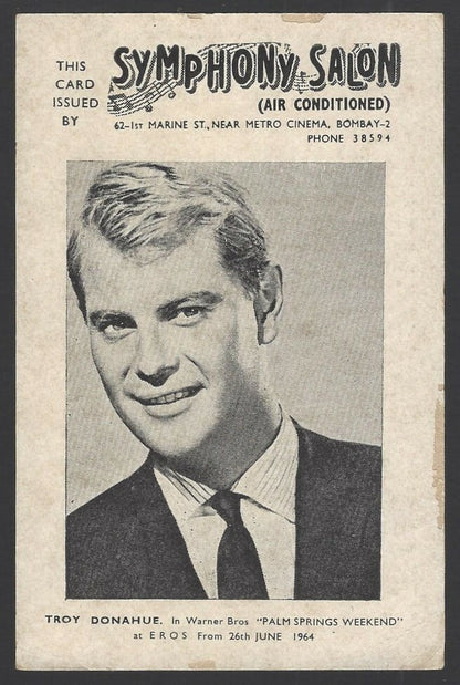 India 1964 publicity card for PALM SPRINGS WEEKEND