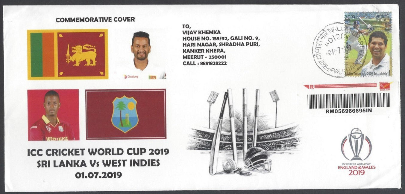AOP India 2019 CRICKET World Cup Sri Lanka vs West Indies Special cover