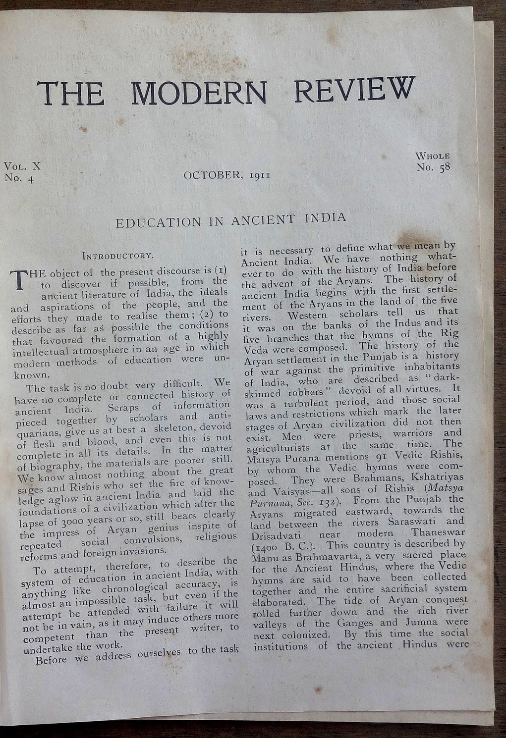 India Modern Review 1911 Panjabi Song Women’s Movements TURKEY etc SEE CONDITION