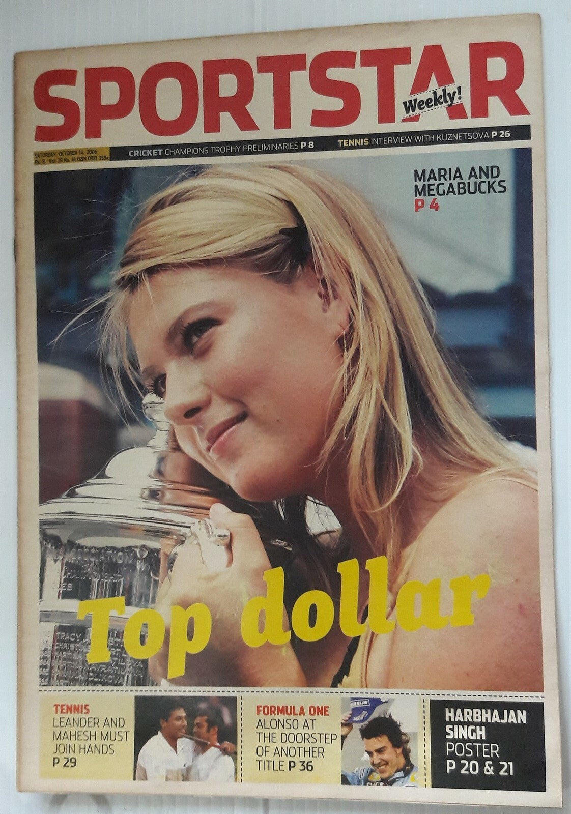 India Sportstar 2006-08 TENNIS cover issues 10” X 13” (5)