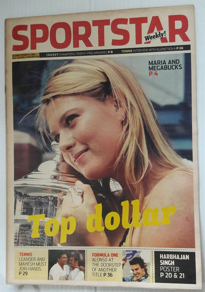 India Sportstar 2006-08 TENNIS cover issues 10” X 13” (5)