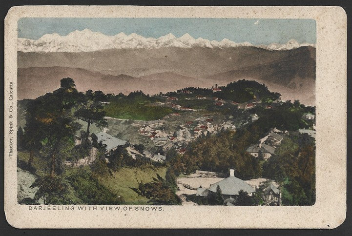 India Darjeeling with View of Snows vintage colour postcard