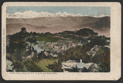 India Darjeeling with View of Snows vintage colour postcard
