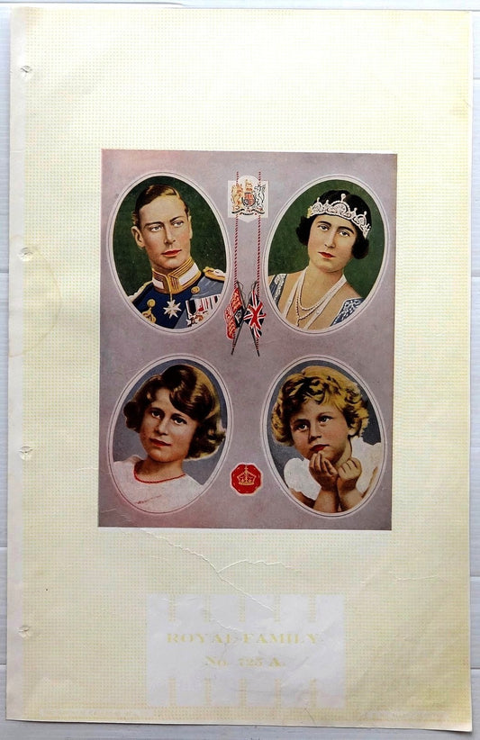 India 1938 oriental calendar sample ROYAL FAMILY 11” X 17”  Ӝ