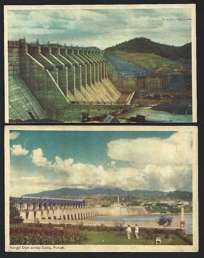 (AOP) DAMS OF INDIA vintage postcards (6)
