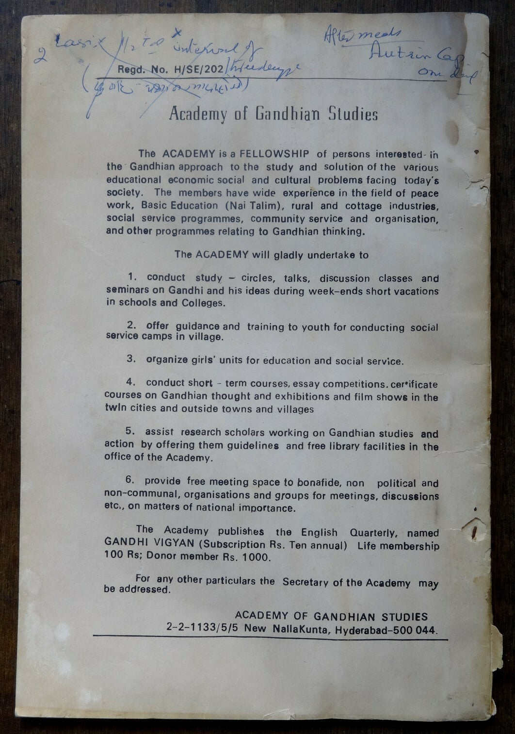 Gandhi Vigyan by Academy of Gandhian Studies Jan 1983 issue 64pgs India
