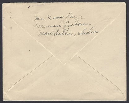India 1949 diplomatic bag cover canc. Washington DC