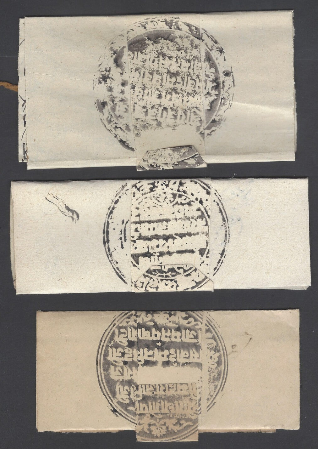 India 1800s carried letters with anti tamper security bands & fancy seals (23)