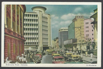 AOP India Brabourne Road, Calcutta vintage colour postcard by D. Mordecai