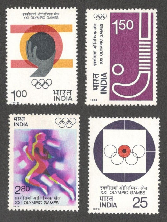 AOP India 1976 XXI Olympic Games set of 4 MNH
