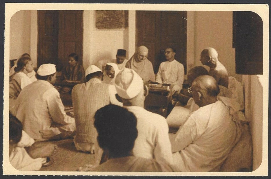 AOP India full back pictorial 50p Gandhi postal card GANDHI 