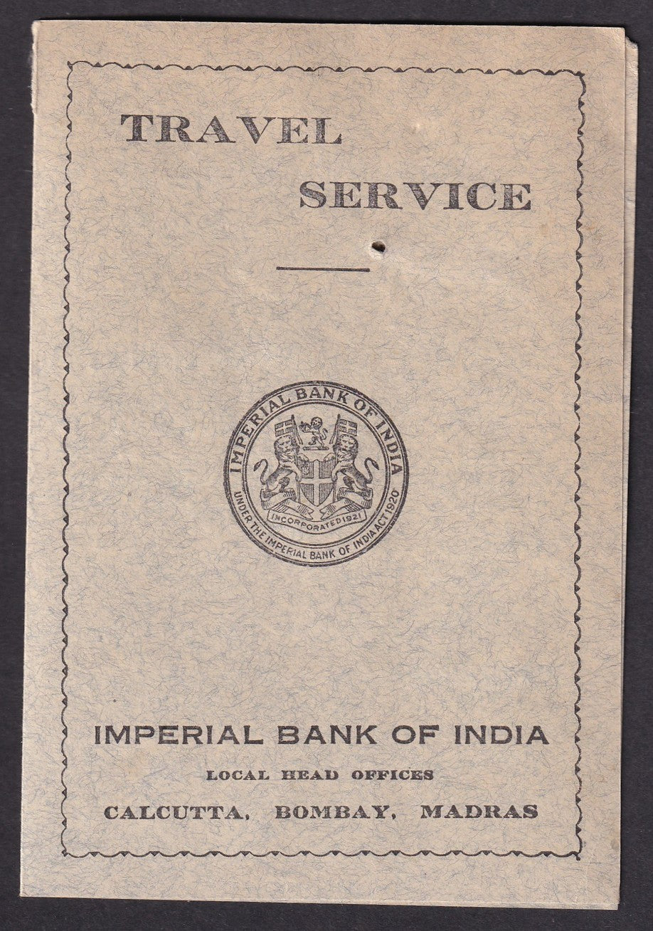 IMPERIAL BANK OF INDIA Ltravel Service advertisement card