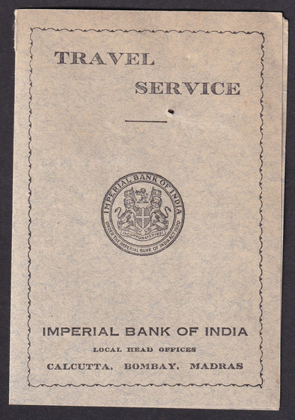 IMPERIAL BANK OF INDIA Ltravel Service advertisement card
