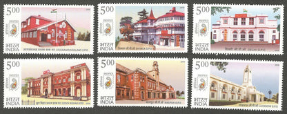 AOP India 2010 Postal Heritage Buildings set of 6 MNH	