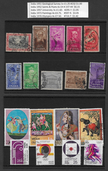 India 1951-2008 used Commerative collection SCV $570.75 295 stamps