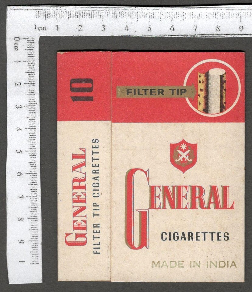 India vintage empty packet GENERAL Cigarettes National Tobacco Co of India Ltd