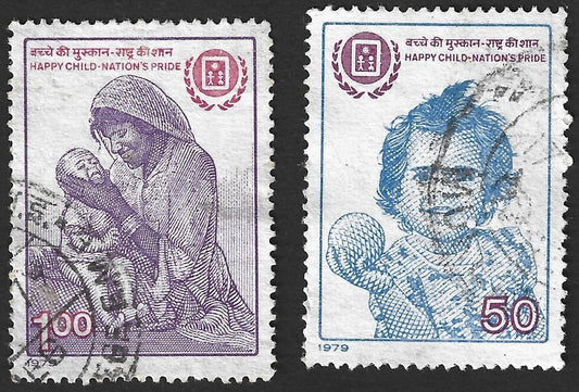 India Post Office Happy Child Nations Pride cinderella stamps postally used