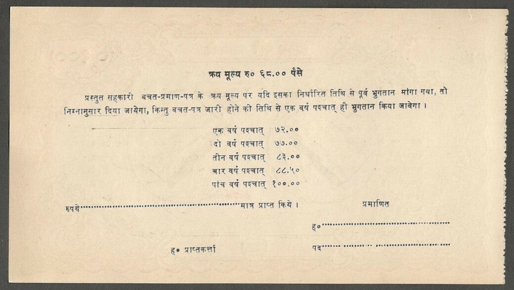 AOP India Allahabad Kendriya Sahakari Bank 5 year Savings note 100R
