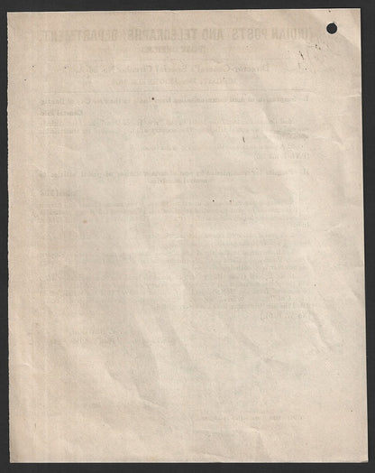 India 1939 POSTAL NOTICE Suspension of Mail to Free City of Danzig