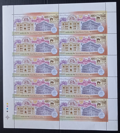 India 2005 Years of State Bank of India sheet of 10 MNH