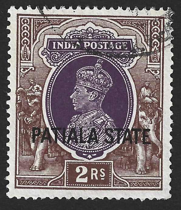 India PATIALA STATE KGVI 1937-38 2R fine used. SG 93 £190