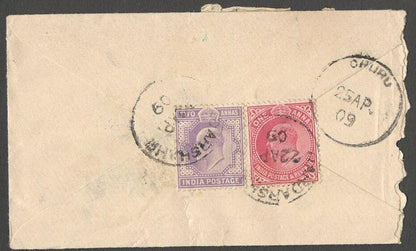 AOPIMT India KEd VII 1909 registered cover 