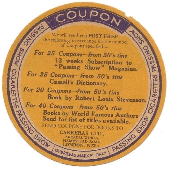India 1925 PASSING SHOW cigarette slips (2)