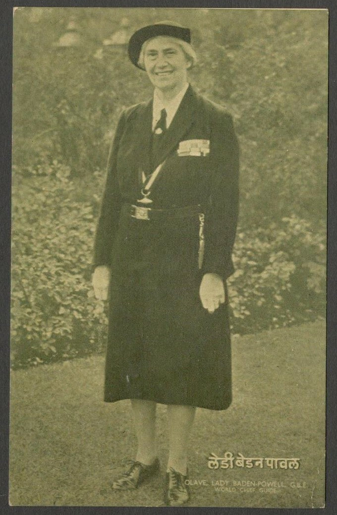 India 1974 Bharat Scouts & Guides Jamboree, Faridabad postcard Lady Baden-Powell
