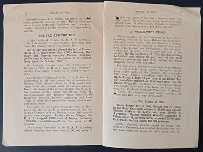 India WW2 propaganda booklet BRITAIN AT WAR