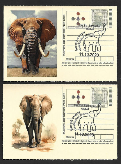 India ELEPHANTS 2023 Lemru Elephant Reserve pictorial commemorative postcards x8
