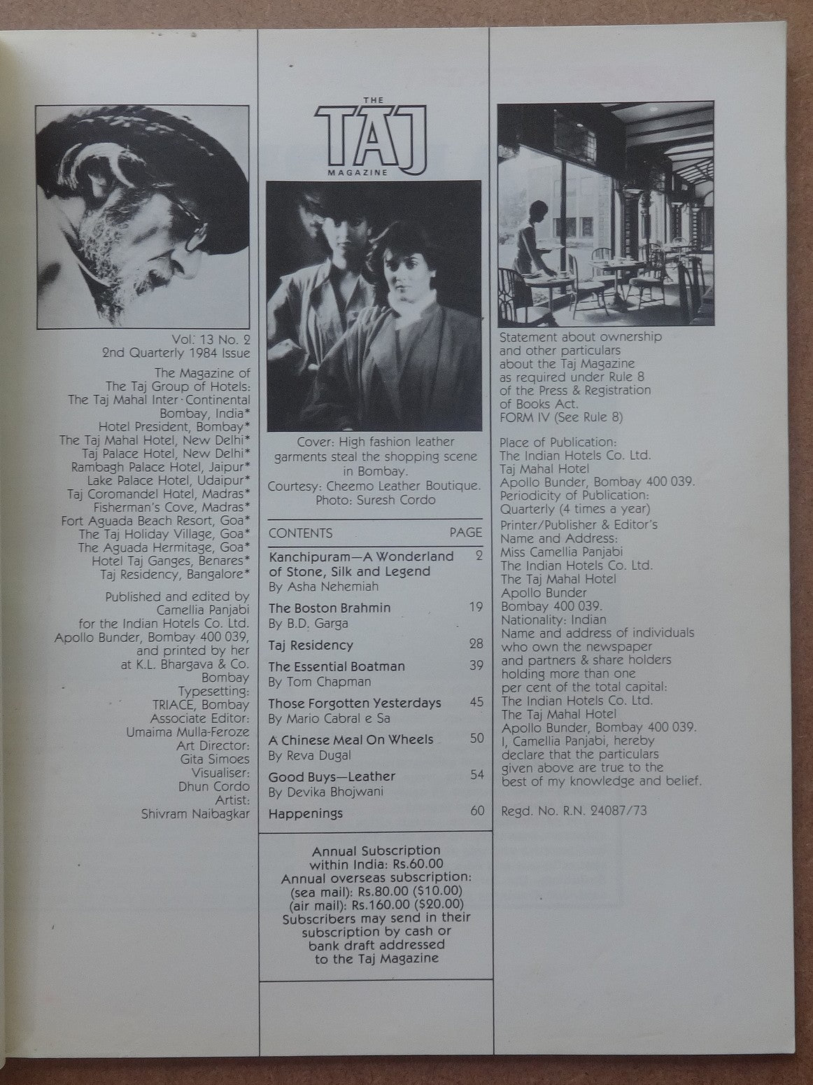 India Taj Mahal Hotel in-house magazine TAJ 1983-1985 (4)