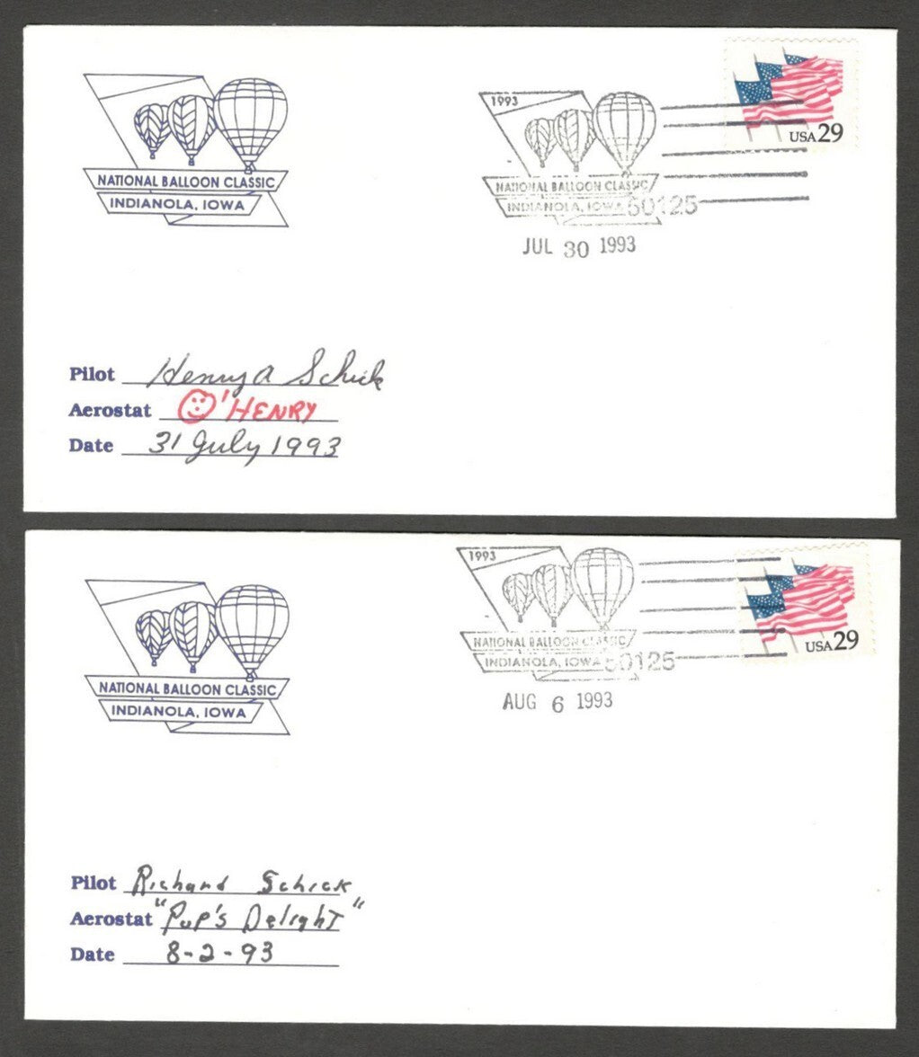 National Balloon Classic, Indianola 1993 covers signed by Pilots (10)
