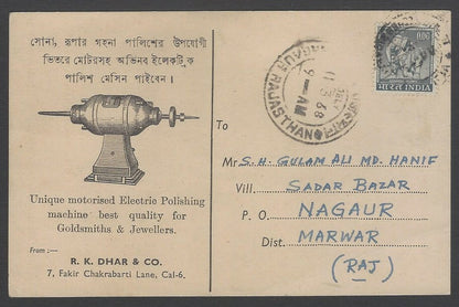 AOPIMT India 1968 illus advert card ELECTRIC POLISHING MACHINE for Jewellers