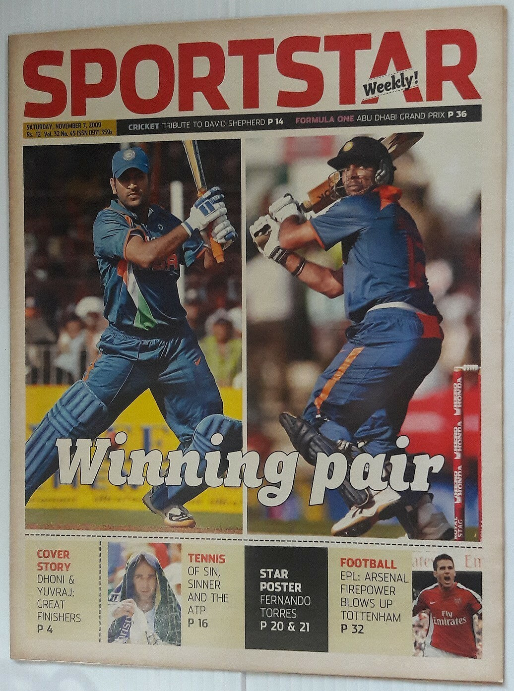 India Sportstar 2008-09 CRICKET cover issues 10” X 13” (5)