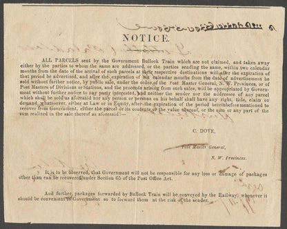 AOP India 1868 BULLOCK TRAIN parcel receipt AGRA