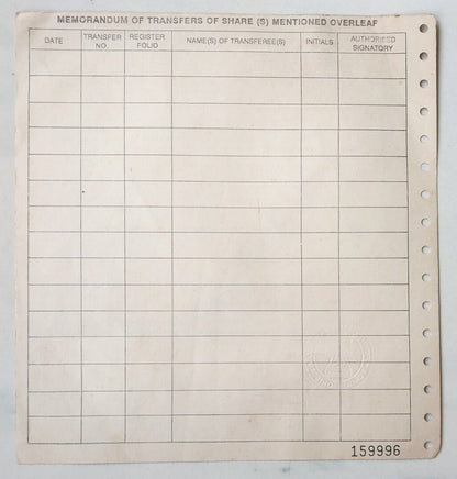 India 1991 The Powmex Steels Ltd share certificate
