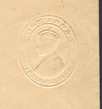 India King George VI 1a albino envelope unused 