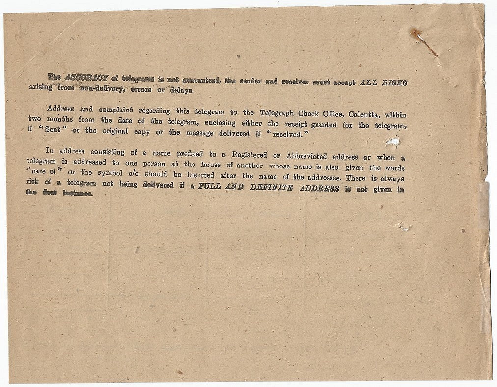 India 1946 telegram from Maharaja Laxman Singhji Dungarpur & signed response