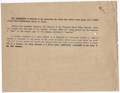India 1946 telegram from Maharaja Laxman Singhji Dungarpur & signed response