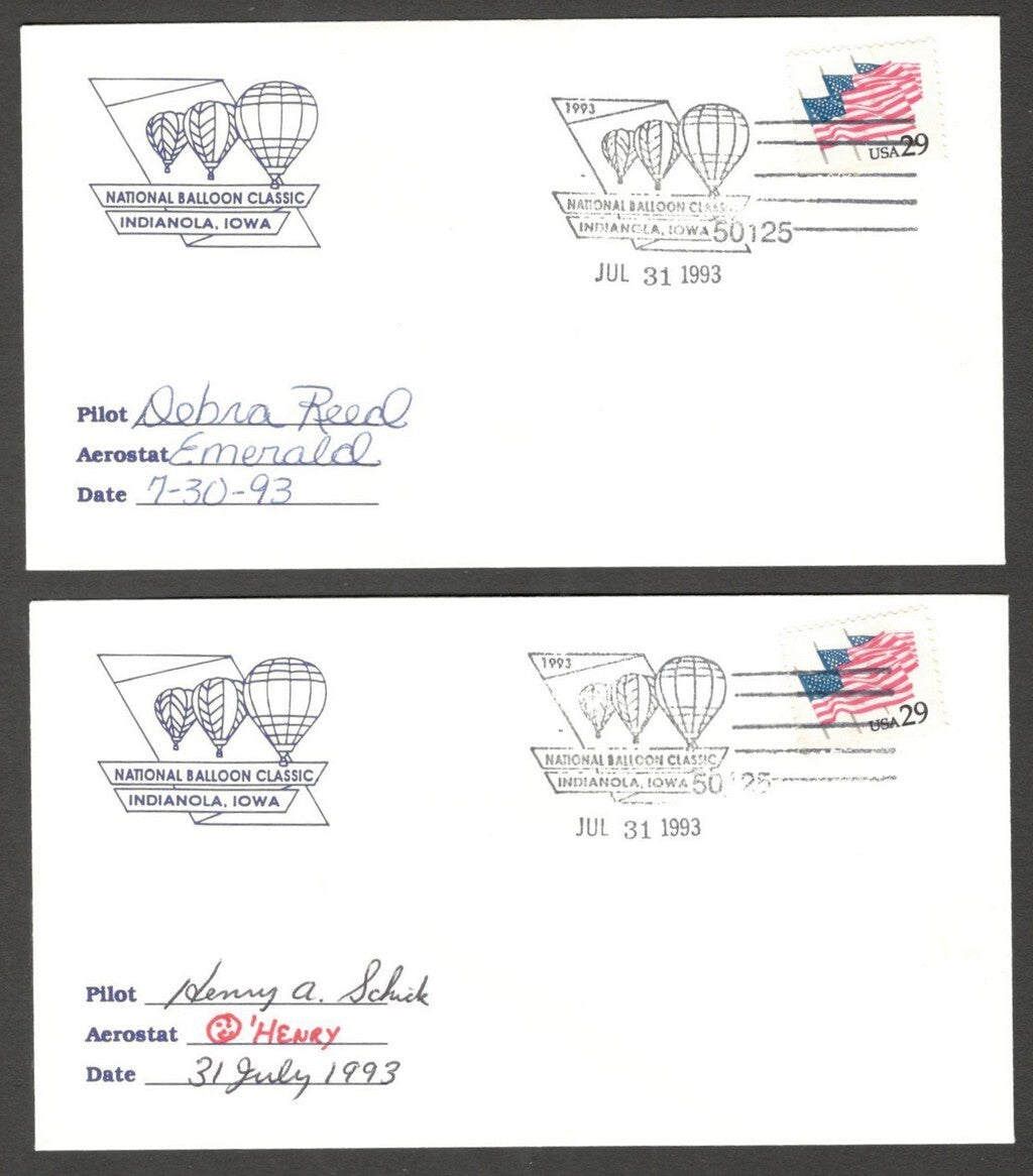 National Balloon Classic, Indianola 1993 covers signed by Pilots (10)