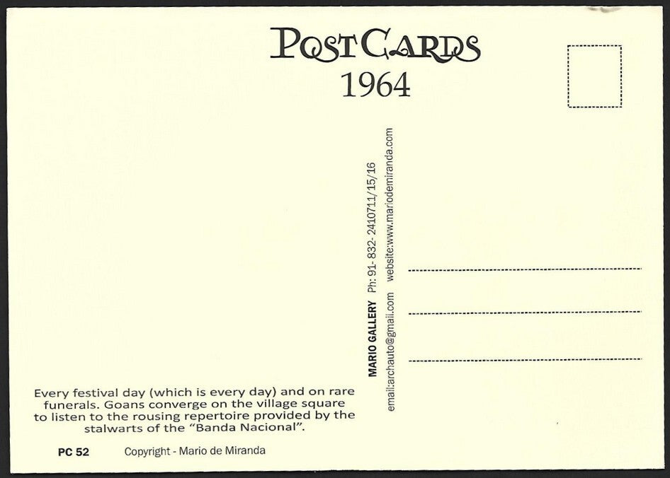 (AOP) India 1964 Goa MARIO MIRANDA postcards (2)