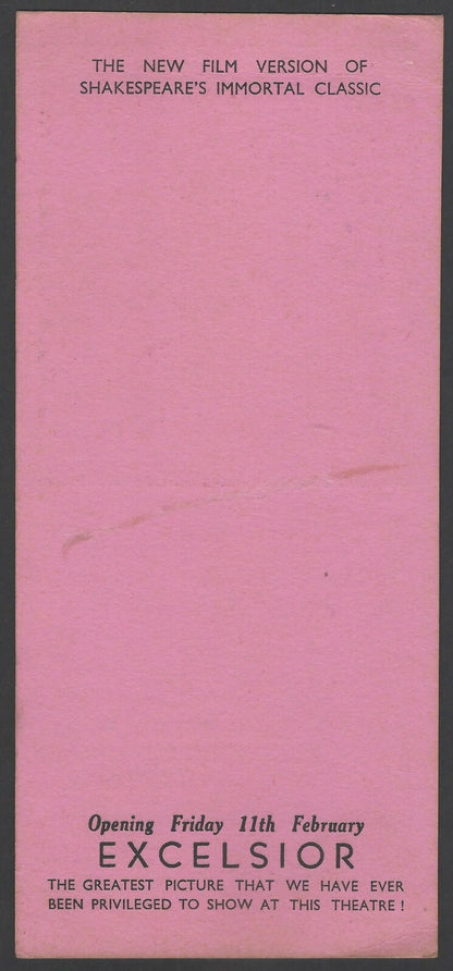 India advertisement blotter for Romeo & Juliet 1954