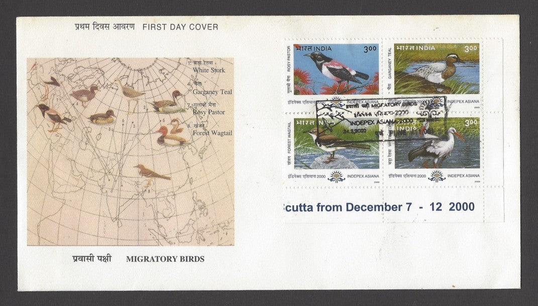 India 2000 Migratory Birds ‘INDEPEX ASIANA 2000’ FDC