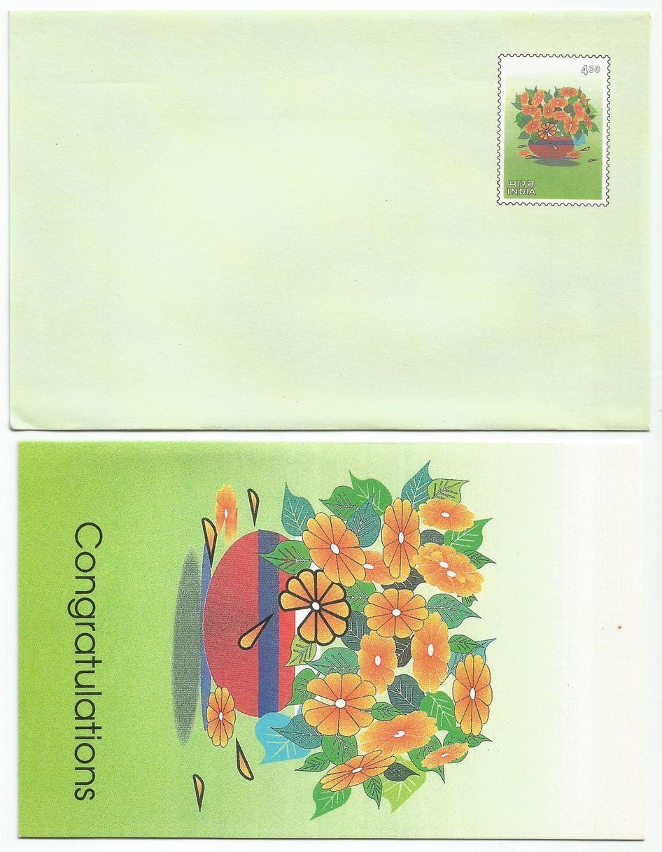India 21 diff prepaid 4R envelopes issues all with matching greeting cards