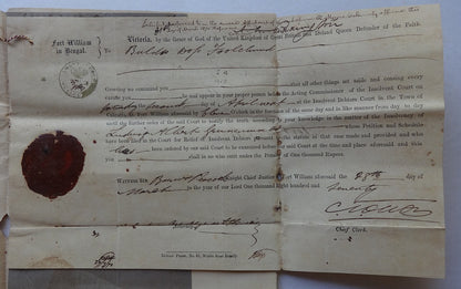 India QV High Court 1869 4a & 4R lilacs & on 1870 document