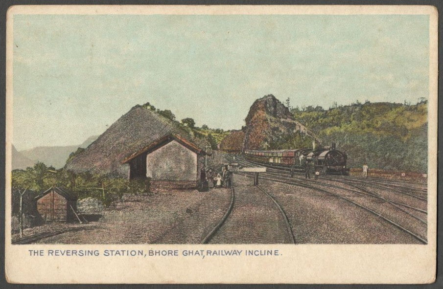 AOP India The Reversing Station, Bhore Ghat, vintage UB postcard